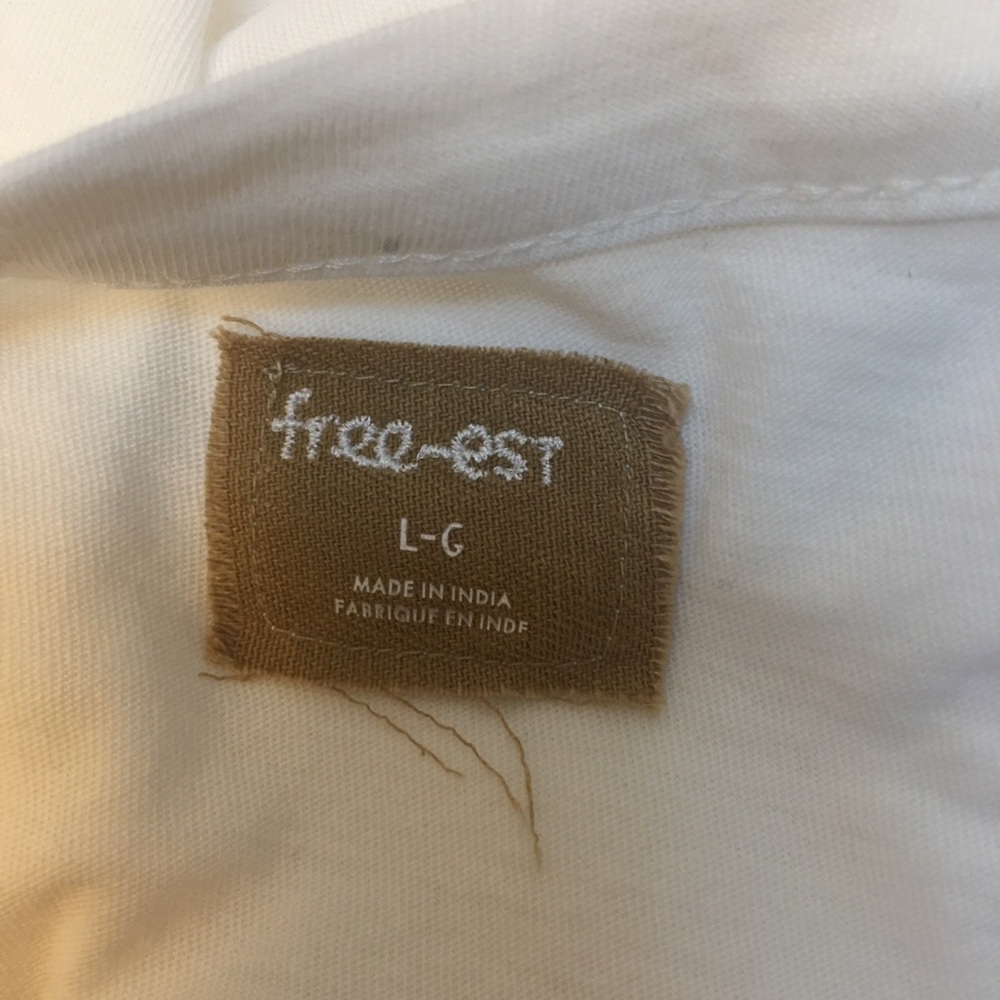 Free est Free People asymmetric hanky hem dress white jersey large - Picture 7 of 8